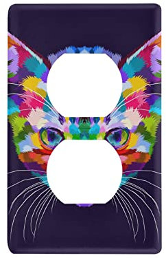 Kätzchen Lichtschalter Abdeckung Dekorative Steckdose Wandplatte Schutz Kunststoff Lichtschalter Platten für Wohnkultur Zimmer Büro (Duplex Outlets Abdeckung)