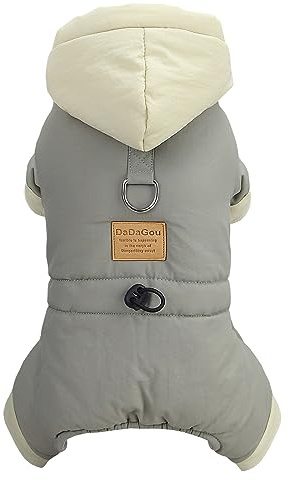 Izefia Abrigo de Perro Chaqueta A Prueba de Viento Clima Frío Pantalones de Cuatro Piernas Ropa Gruesa de Invierno Cachorro Abrigo de Perro de Algodón Gato Mediano