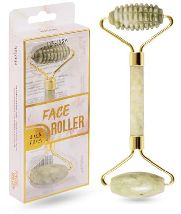 Melissa Massaggiatore Viso Doppio Rullo – Giada Rigenerante | Beauty Tool Rilassante e Tonificante per la Pelle