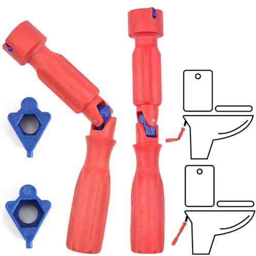 Toilet Seat Spanner Plumbing Tools, 1 Set Toilet Seat Tightening Tool with 2 Replacement Heads, Universal Toilet Seat Fitting Tool for Removal, Installation, and Repair - Handy Maintenance Artifact