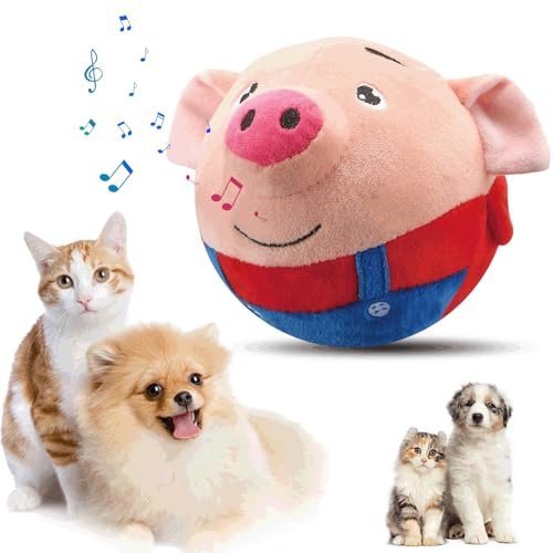 Matame Jouet Chien Interactif, 2025 Jouet pour Chien, Jouet de Balle Rebondissante pour Chiens, Balle Interactive pour Chien, Active Moving Pet Plush Toy, Jouet Amusant Parlant et répétitif (#02)