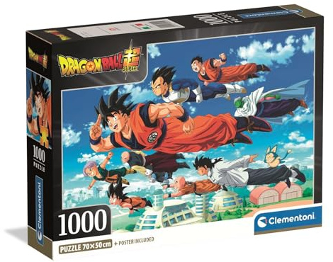 Clementoni Jigsaw Puzzle 1000 pieces, Dragonball, Puzzle for Adults 14-99 Years, Compact box, Made in Italy, 39955