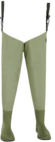 pykaaiiu Wathose, Watstiefel, Angelhose, Herren Wathose, wasserdicht und atmungsaktiv, aus Gumminylon, geeignet für Angeln, Bauernhof, Garten(Helles Khaki,LL)