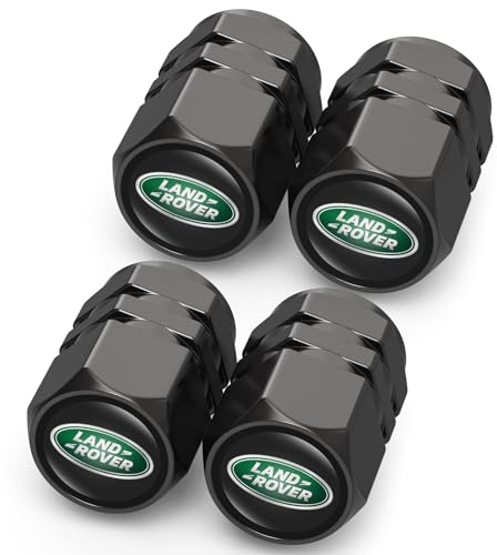 4PCS Tyre Valve Caps, Car Tyre Caps Compatible with Land Rover LR2 LR3 LR4 Range Rover Sport Defender Discovery Sport LR4 Land Cruiser, Leak-Proof Dust Caps for Car Tyres