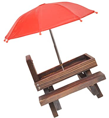 TOYANDONA 1 Ensemble Table pour Écureuils avec Parasol Distributeur de Nourriture pour Écureuils Décoration Extérieure pour Jardin et Parc