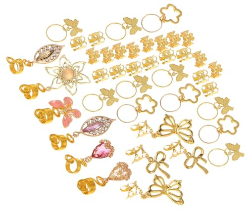 HONITANO 40 Pezzi Di Gioielli Per Capelli Intrecciati Accessori Per Dreadlock Perline Per Capelli Anelli Per Per Trecce Accessori Fermagli Per Dread Fermagli Per