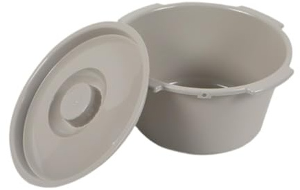 dijiusidy Cubo de baño con tapa para silla inodoro. El cubo de baño facilita el del a los cuidadores que asisten a personas mayores. Reemplazo con tapa.