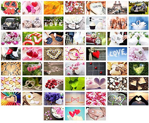 Set 52 Premium Postkarten zur Hochzeit - Hochzeitsspiel: eine Postkarte jede Woche - Hochzeitsgeschenk - Liebe + Herzen – Dekoidee – Valentinstag - Gästebuch - Geburtstag - Danke (52 Postkarten Set 2)