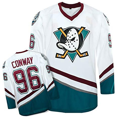 Yajun Charlie Conway #96 Mighty Ducks Film Eishockey Trikots Jersey NHL Herren Sweatshirts Atmungsaktiv T-Shirt Bekleidung,L