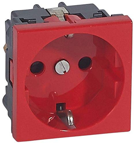 Legrand 077220 Schuko-Steckdose, 2 Module, Rot