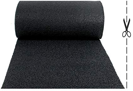 OLIVO.shop | TWIST zerbino ricciolo vinilico, tappeto asciugapasso drenante antiscivolo, zerbino ingresso esterno gomma, nero varie misure (100x800 cm)