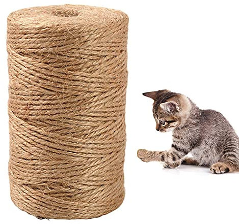 Trsnzul Corda di Sisal Naturale 1 Rotolo Corda Tiragraffi per Gatti Corda in Sisal per Tiragraffi Corda per Tiragraffi Accessorio per Gatti per Riparare Tiragraffi Realizzare Tiragraffi 6mm x 20m