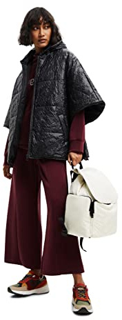 Desigual Poncho logodesigual Madri, 2000, Color Negro, Talla única para Mujer