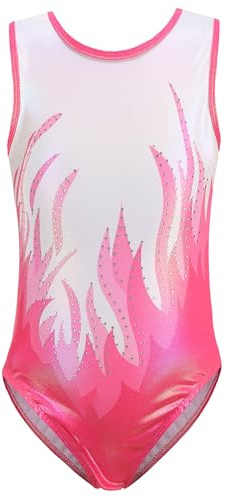 Happy Cherry Body da Ginnastica per Ragazza Leotards Senza Maniche per Danza Classica Atletica Body Costumi di Balletto Brillante per Bambine da 7 a 8 Anni