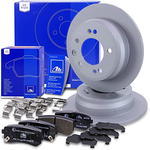 ATE Bremsenset Hinterachse inkl. Bremsscheiben hinten Ø 262 mm und Bremsbeläge hinten Kompatibel mit HYUNDAI i30 (FD), KIA CEED