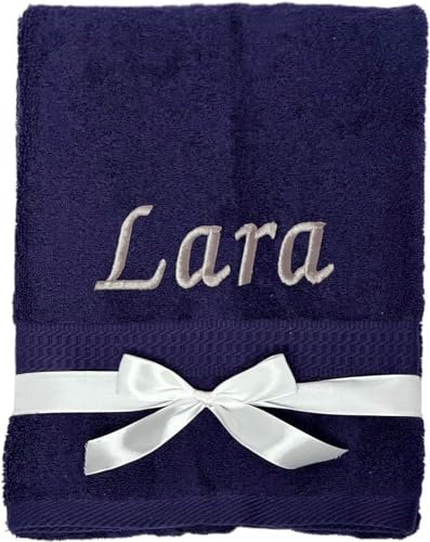 KIDDI-MEDIA Gästehandtuch/Gästetuch mit personalisierter Bestickung wie z.B. Name / 30x50cm | 500 g/m² | 100% Baumwolle Frottier (30 x 50 cm, Navy Blau)