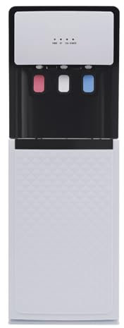 Dispensador de agua con pie de carga inferior, 3 ajustes de temperatura, ambiente, fría y caliente, luces indicadoras, bandeja de recuperación extraíble