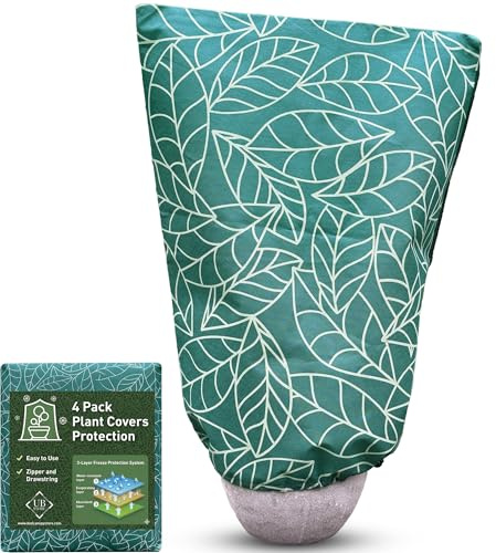 UB-STORE 60x80 CM Confezione da 4 Cappuccio Protezione Piante | Verde Protezione Invernale Piante Copertura Antigelo | Telo Protezione Piante | Sacco di Protezione Invernale per Piante