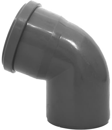 KACZMAREK HT Bogen DN 110/45° Grau PP Kunststoff | mit Dichtung | Gummidichtung | Abwasser Installation | Kanalrohrsystem | komplettes HT-System