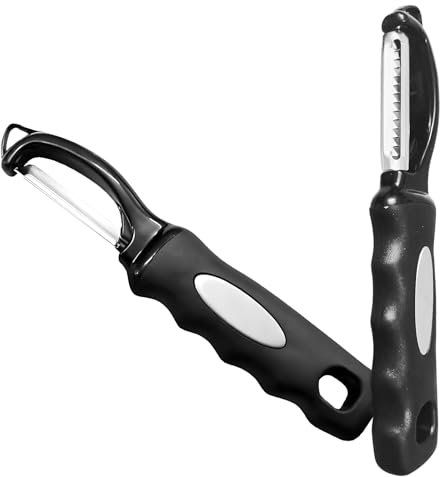 2 PCS Potato Peeler Hand,Vegetable Peeler for Kitchen,Julienne Peelers with Sharp Stainless Steel Blades,Ergonomic Non Slip Grip Handle for Easy Peeling Potatoes Fruits Carrots Apples, Dishwasher Safe