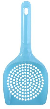 Pelle à litière en plastique de style creux pour chat - Pelle à litière pour chat - Outil de nettoyage - Bleu - Petit trou