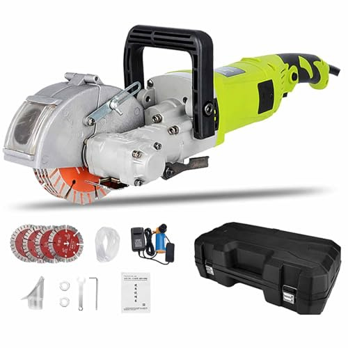 Scanalatrice Per Muri, Macchina Per Il Taglio Di Scanalature Per Muri - Con 5 Lame Da 125 Mm, Larghezza Di Taglio 0-37 Mm, Scanalatura Ad Angolo Morto A 360°, Larghezza Della Scanalatura Regolabile