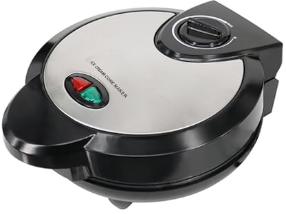 Karlak Electric ICE Cream Cone Maker with Non-Stick Waffle Baking Iron and Bowl Maker for Home Breakfast