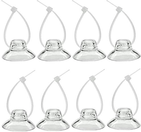 JZMYXA Aquarium Suction Cup Clips with Zip Cable Ties, 8 Pieces, Fit for Binding Moss Shrimp Nest Dodging Nest