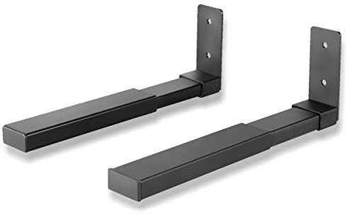 Suptek Supporti a Doppia Staffa per Montaggio a Parete per Diffusori a Canale Centrale, Supporto fino a 13kg, Regolazione Estensione Braccio da 178 a 290mm, Nero SPLK201