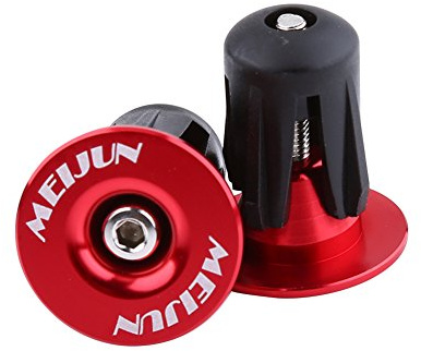 MAGT Embouts de Guidon de Vélo, 2 Pièces Bouchon de Guidon de Vélo en Aluminium Bouchon d'Extrémité de Poignee pour Vélos de Route VTT (Rouge)