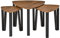 HOMCOM 3er Set Couchtisch, Stapeltisch, Beistelltisch, Kaffeetisch, Satztisch, MDF, Natur+Schwarz, 56 x 54,2 x 45,5 cm/42 x 43,8 x 43 cm/36 x 34 x 41 cm