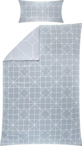 Erwin Müller Wendebettwäsche Mako-Satin grau Größe 1x 155x200 cm + 1x 40x80 cm