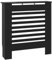 vidaXL Radiator Cover - MDF Construction, Black Color, Modern Slatted Design, Flat Top Shelf, 78 x 19 x 81.5 cm Dimensions, Indoor Home Decor