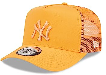 New Era New York Yankees MLB Tonal Mesh Orange A-Frame Adjustable Trucker Cap - One-Size