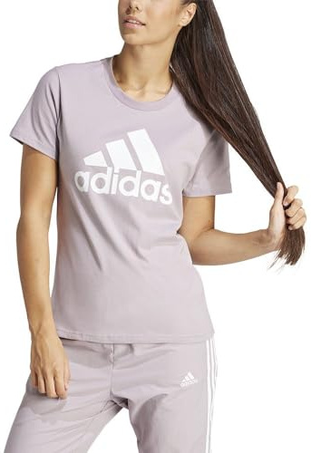 adidas Femme Essentials Logo Tee, preloved Fig/White, M