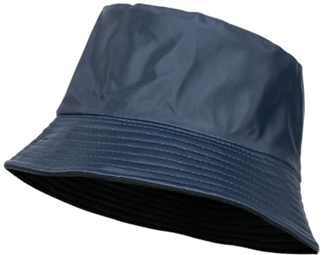 QILZO Gorro de Lluvia Impermeable Plegable Sombrero de Pescador Gorro para Hombres y Mujeres Gorro con Forro Interior Ideal para Senderismo, Deportes al Aire Libre, Color Azul