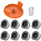 EVENLINKICS Rasentrimmer spulen, Trimmer Spule für Black Decker Rasentrimmer,A6481 A6485 Trimmer Fadenspule kompatibel mit Black Decker Rasentrimmer.(8 Ersatzfadenspule +1 Spulenabdeckung+1 Feder)