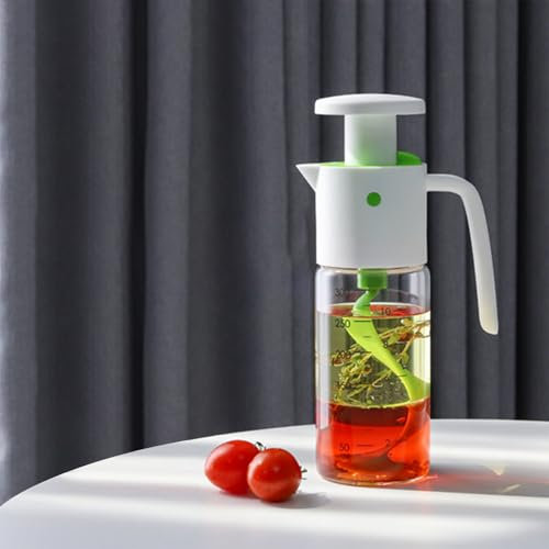 Sonhomay Bottiglia miscelatore per condimenti per insalata a prova di perdite, shaker in vetro per condimenti per insalata, contenitore manuale per salse e succhi, 300 ml