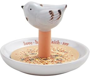 Mud Pie Bluebird Ceramic Bird Feeder; 6 X 5 1/2 Dia