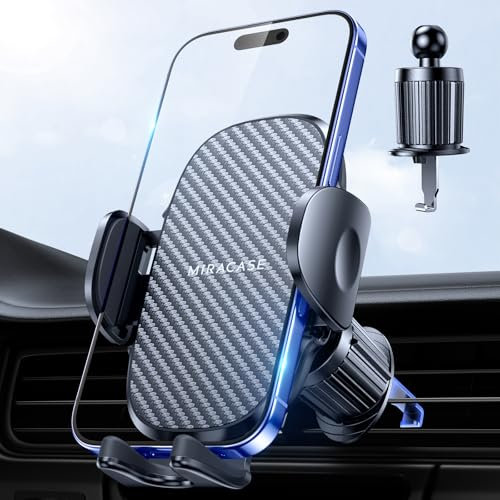 Miracase 2025 Car Phone Holder, Air Vent Car Phone Mount Cradle 360°Rotation, One Button Release Mobile Phone Holder GPS Vehicle Mount for iPhone, Galaxy, All 4.0''-7'' Smartphones