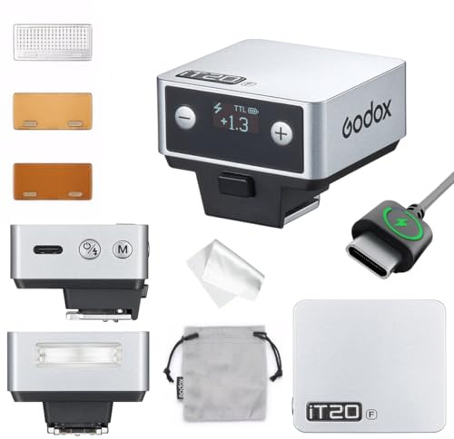 GODOX IT20 F TTL Mini Flash, IT20F Camera Flash with Spreader and Color Filter, Compatible with Fujifilm X100VI XT5 XM5 XT30 II XT50 XS20 XS10 X-E4 X-T4 X-T3 GFX50R