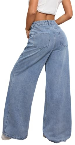 Jean Baggy Femme Coupe Large Skater Y2K Tendance 2026 Vintage,C21 Bleu,L