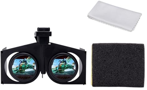 Mini 3D-mobiltelefon | BOX Panoramaglasögon | Virtual Reality fällbara | glasögon - kompatibla 4,0–6,0 tum, harts, lätt ABS, 78 g, bekväm stoppning, morbiklämma