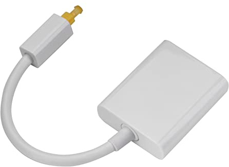 ZJchao Audio Toslink Digital Dual Port Optical Audio Splitter Toslink Adapter för Digital 1 In 2 Out Kompatibel med AV-mottagare och TV 15 Cm Längd (Vit)