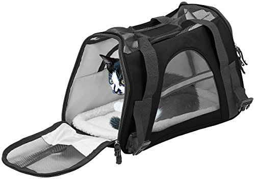 Sweetypet Transporttasche Hund: Hand- & Auto-Transporttasche für Kleintiere bis 3 kg, 41 x 24 x 19 cm (für Katze, Tragetasche Katze, Umhängetasche)