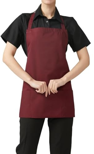 MISEMIYA - ANTERIORE CON PETO ANTERIORE DONNA ANTERIORE CASA PULIZIA FRUTTERIA LAVAPASTI SUMILLER MAITRE DE VINI - Ref.865, Granata, 60 cm x 65 cm