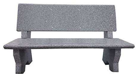 Dehner Gartenbank, 2-Sitzer, ca. 120 x 50 x 75 cm, Granit, grau