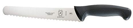 Mercer Culinary M23208 Millennia Black Handle, 8-Inch Wavy Edge Wide, Bread Knife