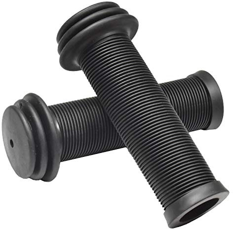 Marque Mini Kids Bike Handlebar Grips - Bicycle Grips with Oversize Bar Ends for Extra Bump Protection for Scooter, Balance Bike Replacement Grips, Mushroom Pattern for Comfortable Grip (Black)