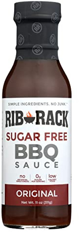 Rib Rack Original BBQ Sugar Free Sauce, 11 Ounces (Pack of 6)